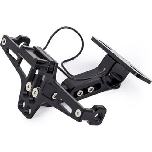 Frame Motorcycle License Number Plate Holder Bracket With Led Light Adjustable For Yamaha Bws R25 R3 Mt03 Msx