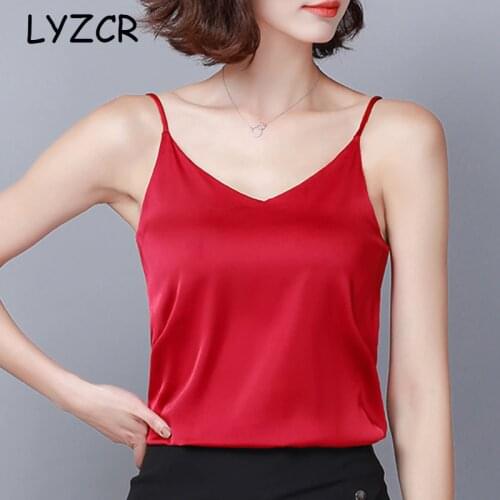 Silk Tank Tops For Women Summer Sleeveless White Halter Top Women Satin Silk Spaghetti Strap Top Female Plus Size 5XL Camisole