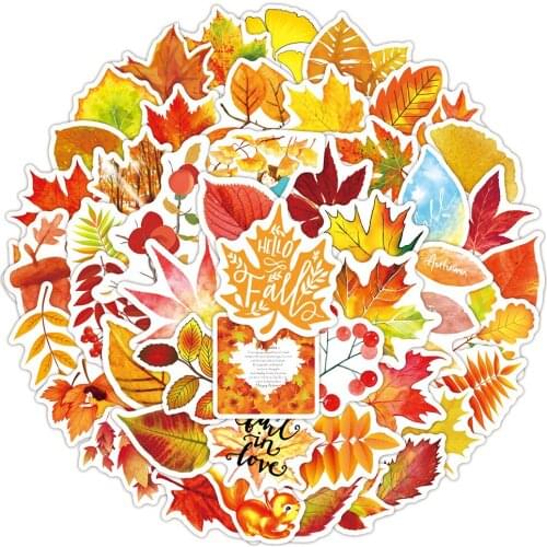 10/30/50PCS Cool Autumn Maple Leaf Graffiti Stickers Decal Skateboard Fridge Guitar Laptop Motorcycle Travel Waterproof Sticker