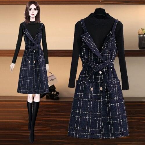 Autumn Plus Size Womens 2021 New Fashion Age Reduction Skirt Suit Slim Dress Suit