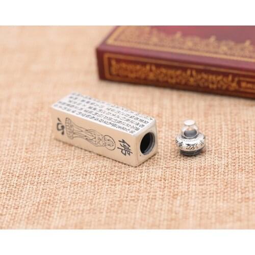 Solid 990 STERLING SILVER memorial Cremation Jewelry Ash Pendant charm Urn Keepsake open Buddha A4685