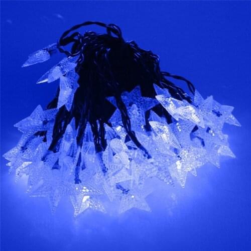 Solar Pearl Star Pendant LED Party Garland String Lights 7m 50led Outdoor Luces Party Fairy Solar Lights