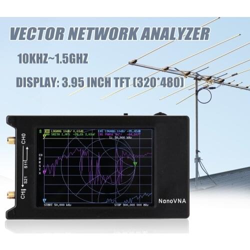 NanoVNA-H Handheld Vector Network Analyzer 10KHz-1.5GHz Touching Screen Shortwave MF HF VHF UHF Antenna Analyzer Standing Wa-ve