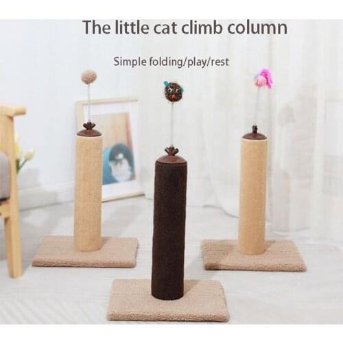 A Simple Removable Cat Scratch Column With Toys Can Be Used For Cat Claw Grinding And Decompression Cat Tree Cat Supplies