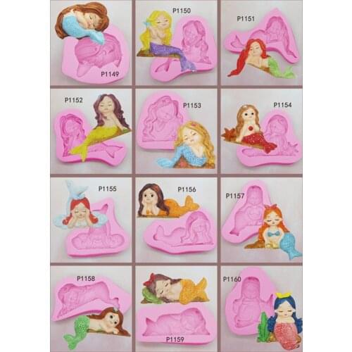 Variety mermaid silicone aromatherapy plaster mould fondant cake decoration mold chocolate DIY kitchen tools