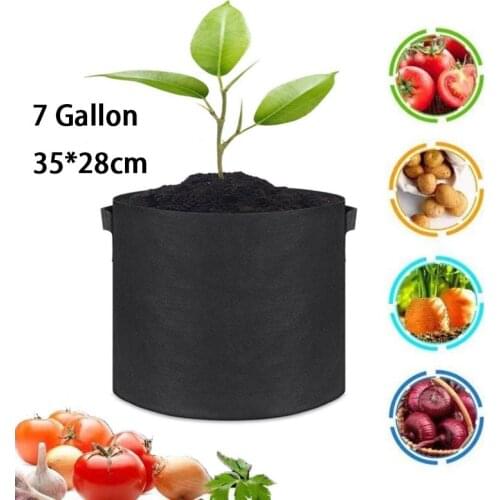 7 Gallon Hand Held Plant Grow Bags Fruit Plants Thicken Gardening Tools Plant Growing Fabric Pot Growth Bags Home Garden