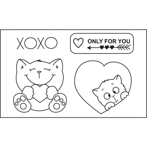 10x6 Kitten takes love Transparent Clear Stamps Silicone Seals for DIY scrapbooking photo album Card Making