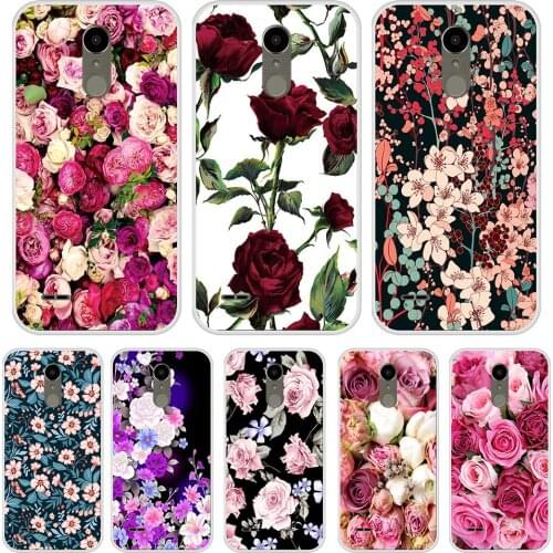 Silicone Case For LG K10 2017 Soft TPU Cute Vintage Flowers Cover For LG K 10 2017 Phone Case