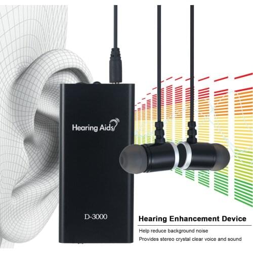 Hearing Aid USB Rechargeable Voice Enhancer with Earphone Dual Ear Hearing Aid Adjustable Sound Amplifier Hearing Device