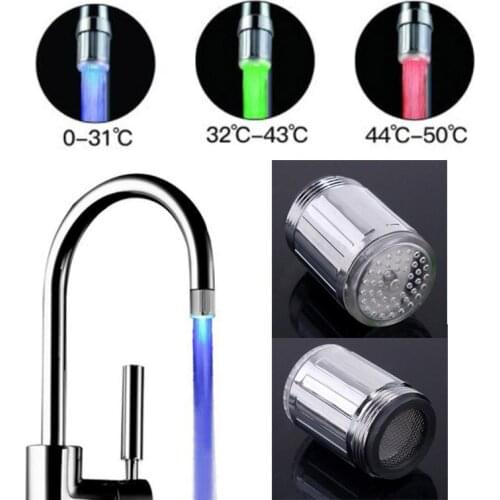 LED Tap Nozzle Faucet Shower Temperature Sensitive 3 Color Light Kitchen Faucet spouts Bathroom Glow Water Saving Faucet Aerator