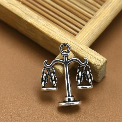 BULK 30 Zinc Alloy Scales Libra Charms Antique Silver Plated Astrology DIY Jewelry Suppilers 20*15mm 2g