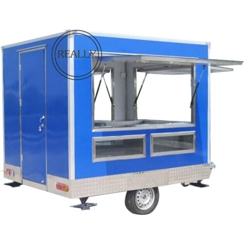 Outdoor Street Food Cart 2 Wheels Mobile Food Trailer Shop Small Fast Food Kiosk Catering Cart