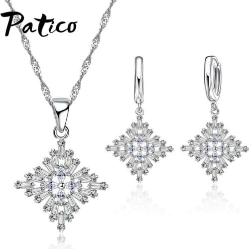 Fashion Mature Necklace and Earrings Classic Pendant Design Fine Jewelry Sets 925 Sterling Silver Anniversary for Girl
