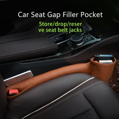 1PC Car Seat Gap Filler Pockets PU Leather Multifuntion Auto Seat Leak Stop Pad Soft Padding Phone Card Holder Storage Organizer