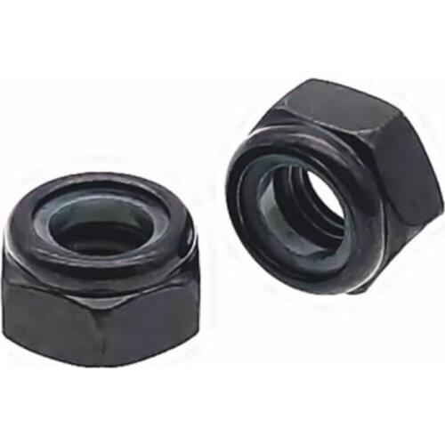 1000pcs M2 M2.5 M3 M4 M5 100pcs M6 m8 Black Nylock Nylon Insert Hex Lock Nuts