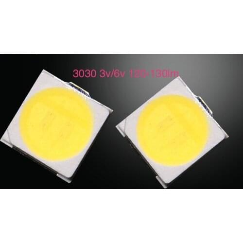 5000pcs/lot 3030 Lamp Bead 120-130lm 1W Bright 3V 6V 3000-6500K CRI 80 White Warm White Natural White PCT Copper Bracket