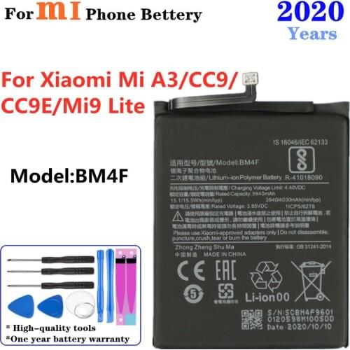 Mobile Phone Battery for Xiaomi Mi A3 CC9 CC9e Mi9 Lite Replacement Battery BM4F 4030mAh Batteries , 2020 Years