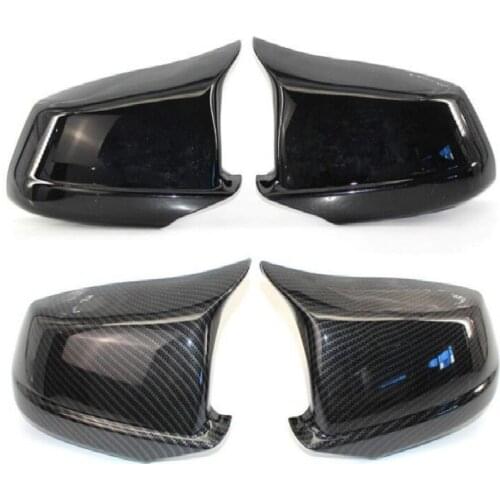 Bullhorn rearview mirror Cover Carbon Pattern Bright Black For BMW 5 series F10 F18 From 10-13