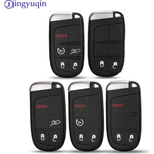 Jingyuqin 2/3/4/5 Buttons Remote Key Shell Case Fob For Chrysler Jeep Dodge Challenger Charger Dart Durango 2011-2018
