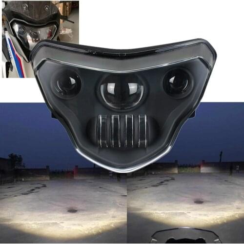 Black LED Headlight with Red eyes Assembly Headlamp Replace Fit for BMW G310GS