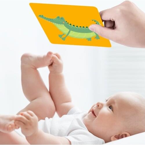 Montessori Baby Toys Black White Flash Cards High Contrast Visual For 0-36 Months Learning Sensory Toys Baby Gifts B2242H
