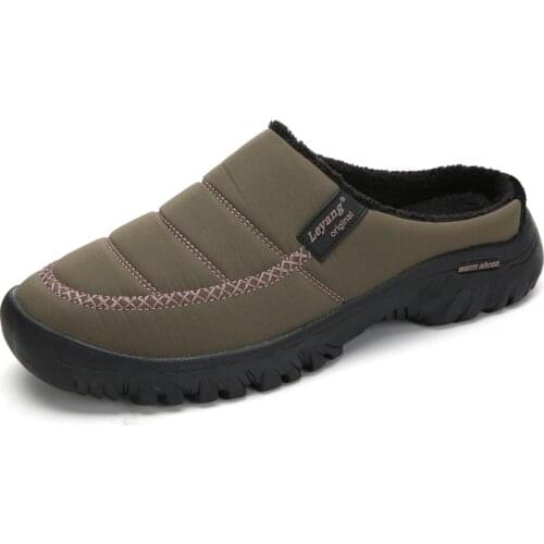 Indoor Outdoor Winter Slippers Men Anti-skid Velvet Plush Room Slippers Women Fashion Warm Bedroom Slides for Cold Weather