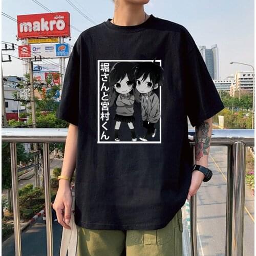 Japanese Anime Horimiya T-Shirt Summer Men Tee Shirt Harajuku Kawaii Cartoon Streetwear Unisex Manga Tshirts Shirts Tops Tees