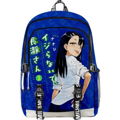 2021 Nagatoro Anime Men Women Backpack Fabric Oxford School Bag 3D Fashion Style Teenager Girls Child Bag Travel Backpack