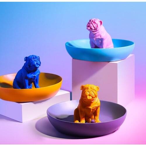 Creative Cute Animal Shapi Dog Storage Ornaments Living Room Bedroom Porch TV Cabinet Home Decor Figurines Miniatures