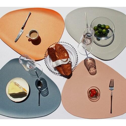 Kitchen Placemat Placemat with Bowl and Coaster Insulation PU Leather Easy to Clean 7 PCS