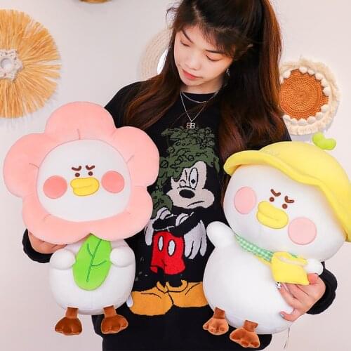 Cute Cartoon Duck Frog Flower With Hat Plush Toys Stuffed Soft Animals Pillow Nice Doll For Girls Kids Friends Birthday Gifts