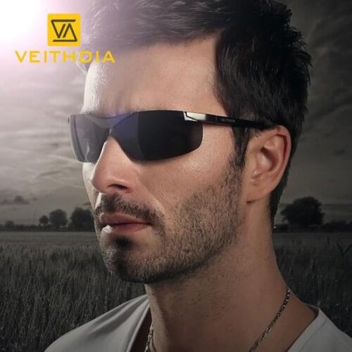 VEITHDIA Aluminum Magnesium Mens Polarized Rimless Sun glasses Sports Male Eyewear Sunglasses Goggle Oculos shades For Men 6501