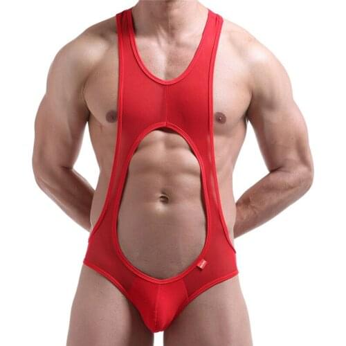 Mens Jumpsuit Wrestling Undershirts Sexy Mens Bodybuilding Singlet Bikini Jumpsuit Suspender Sexy Underwear Bodysuits