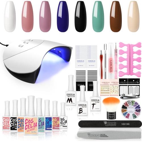 COSCELIA Nail Gel Set For Manicure Nails Art Design 5/8 PC Nail Gel Polish Soak Off Semi Permanent UV Gel Kit Nail Tools