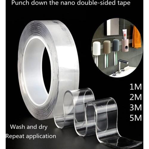 Nano-tape Strong Transparent Non-marking Double-sided Adhesive Tape Ten Thousand Times Washing Magic