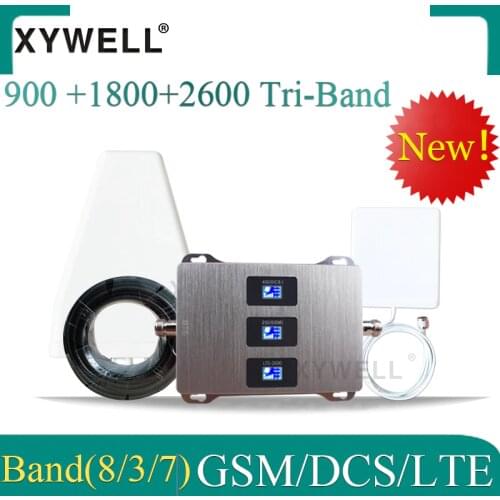 New!! 900/1800/2600mhz cellular signal booster GSM 900 DCSLTE 1800 FDD LTE 2600 GSM mobile signal booster 4g Cellular Repeater
