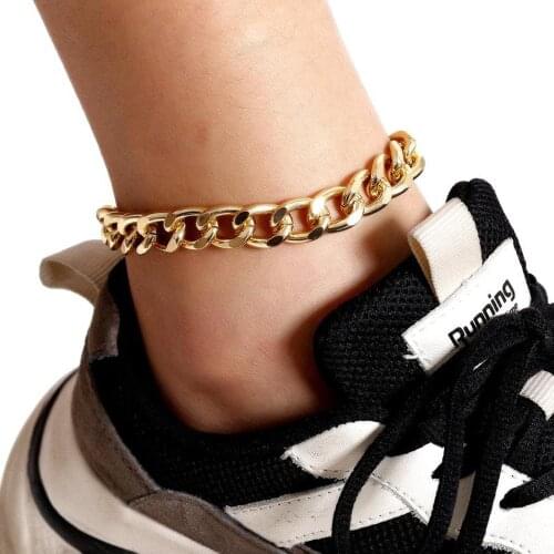 New arrival metal non-fading aluminum chain single layer anklet bohemian style fashion beach foot jewelry ladies party gifts