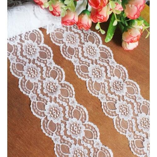 Wholesale Width 75mm Beautiful 200 yards white Embroidered Net Lace Trim Garment ribbon headband DIY Accessories, FG-216546