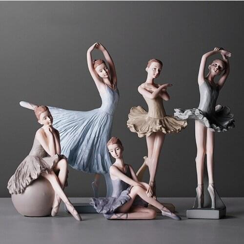 Resin Sculpture Ballet Girls 8 Different Design Girls Room Decoration Nordic Room Decor Bithday Gift decoracion hogar T411