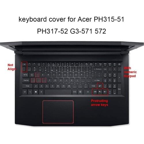 Clear Keyboard Covers for Acer Predator Helios 300 PH317 52 PH315 51 G3 571 572 TPU keyboards cover protector film Dust proof