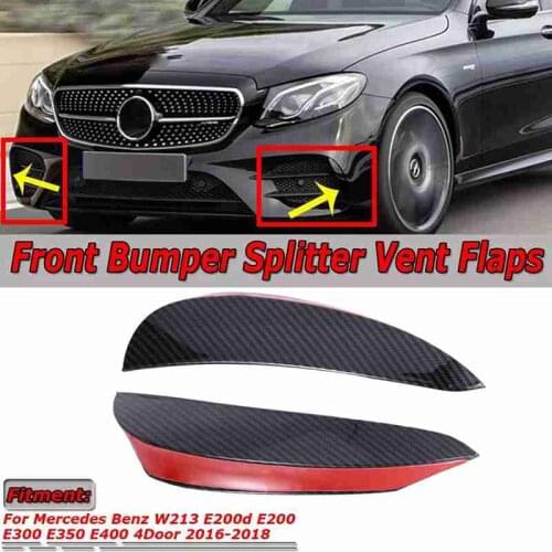 Carbon Fiber Front Bumper Side Lip Spoiler Splitter for Mercedes-Benz E Cl W213 E200 E300 E350 4Dr AMG 2016-2018
