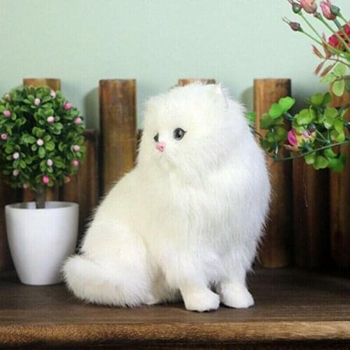 Realistic Cute Simulation Plush Toy White Persian Cats Birthday Lifelike Model Plush Ornament Handcrafted Gift Home Toy Gir P6N0