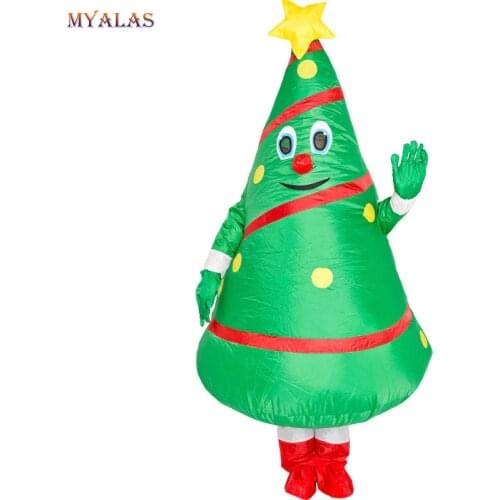 Christmas Walking Tree Cartoon Doll Costume Anime Inflatable Santa Claus Dress Up Party Props Funny Mascot Inflatable Clothes