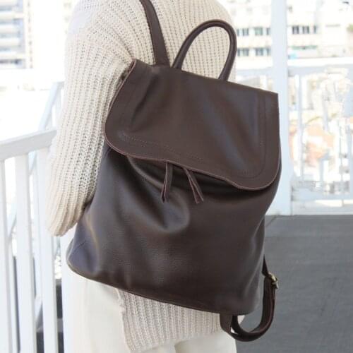 Designer Backpack Bag Women Genuine Leather Travel Bagpack High Quality Simple Bucket Style Large School Backpacks For Girls