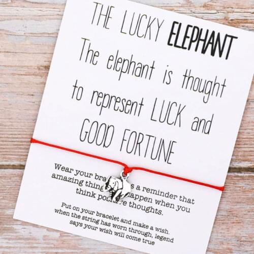 Lucky Elephant Bracelet Best Wishes Red String Elephant Charm Good Luck Bracelet Elephant Jewelry Women Men Friend Jewelry Gifts