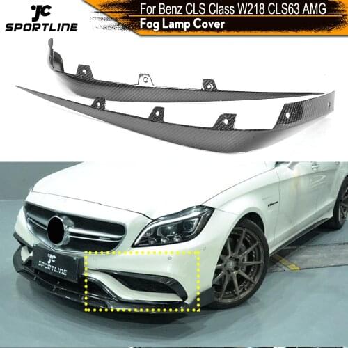 Carbon Fiber / FRP Front Bumper Splitters Flaps Canards for Mercedes-Benz W218 CLS63 AMG Sedan 4-Door 2015 - 2017