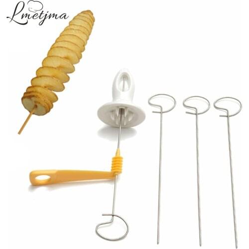 LMETJMA Tornado Potato Spiral Cutter Slicer Spiral Potato Chips Cutter Stainless Steel Spiral Potato Slicer KCBI121303