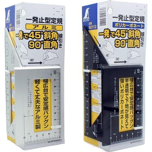 High Quality Wood Tool Japanese Aluminum Alloy Or Plastic Woodworking Multifunctional Square 45 Degrees 90 Degrees Gauge Ruler