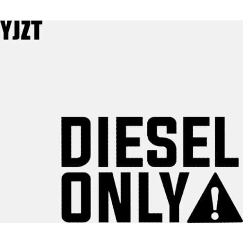 YJZT 12.6CM*7.4CM DIESEL ONLY Fuel Fun Car Sticker Vinyl Decals Black/Silver C3-0777