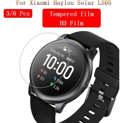 3/6 pcs Anti Scratch HD Tempered Glass For XiaoMi Haylou Solar LS05 Watch Screen Protector Explosion-proof Protective Film Guard